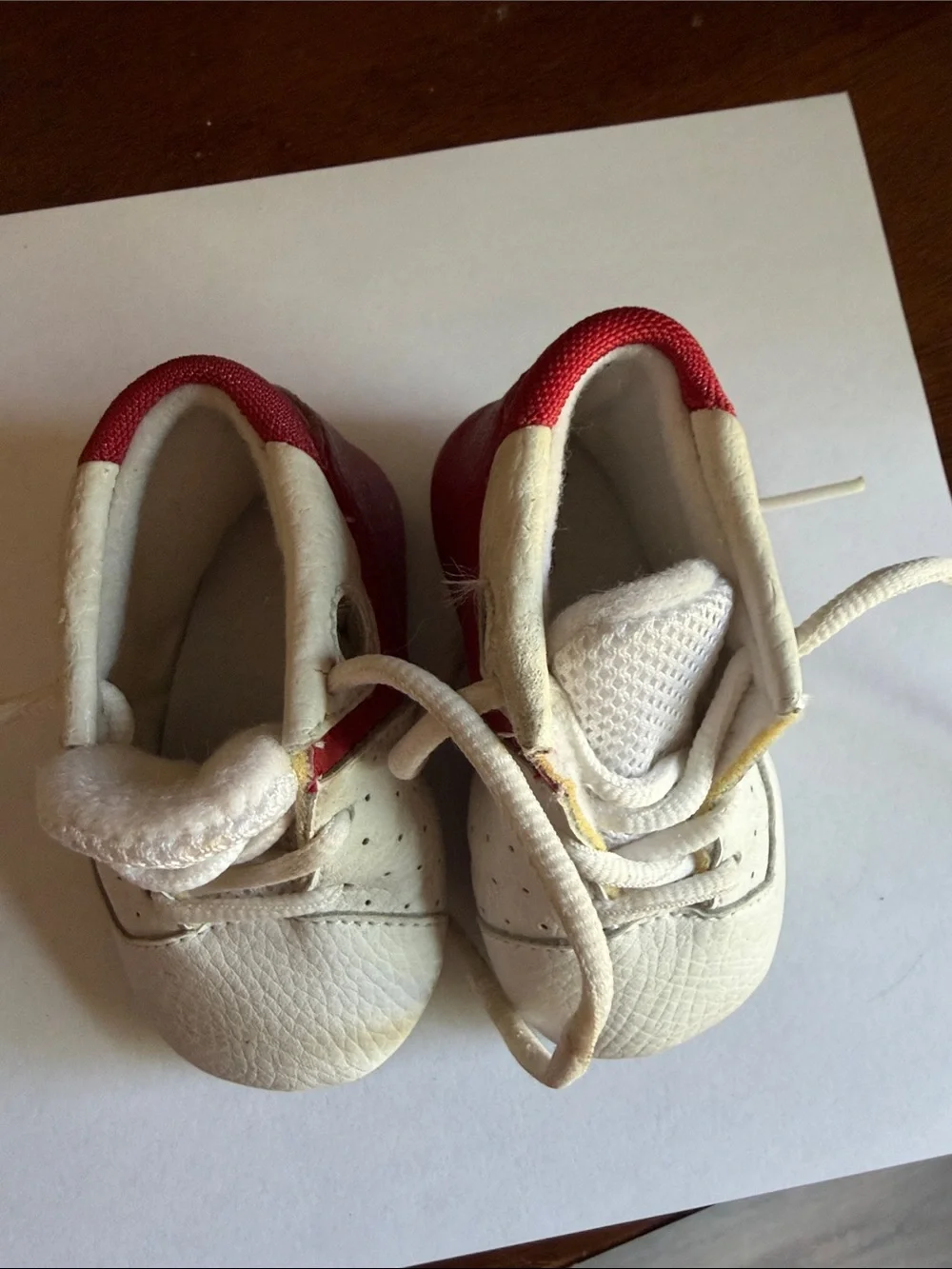 Jordan White and Red Baby Lace-Up Sneakers